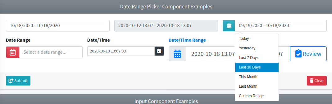 Date Range Component